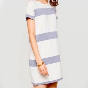 Lou & Grey Striped Signaturesoft Tee Dress in Dove Grey Heather Sz Medium